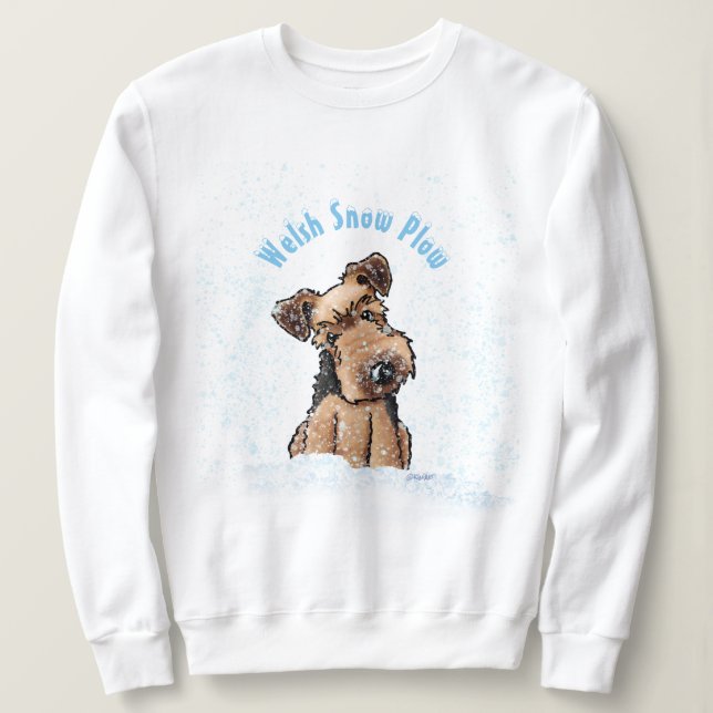 Moletom KiniArt Snowy Welsh Terrier Sweatshirt (Frente do Design)