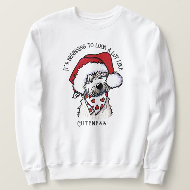 Moletom KiniArt Soft Coated Wheatie Christmas Sweatshirt (Frente do Design)