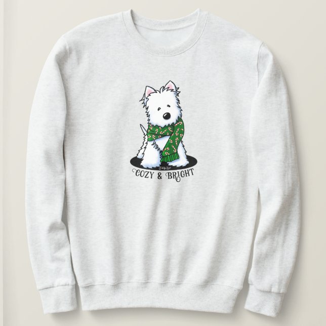 Moletom KiniArt Westie Cão de Natal  (Frente do Design)