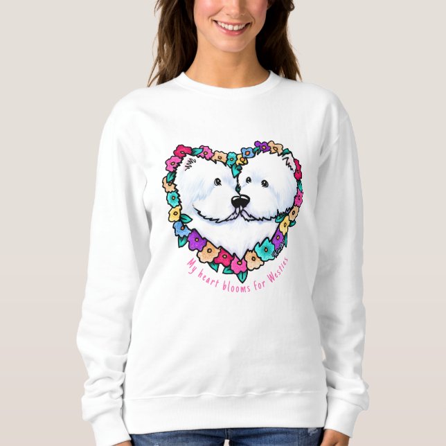 Moletom KiniArt Westie Heart Bloom (Frente)