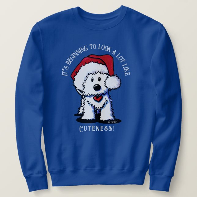 Moletom KiniArt Westie Terrier Christmas Sweatshirt (Frente do Design)
