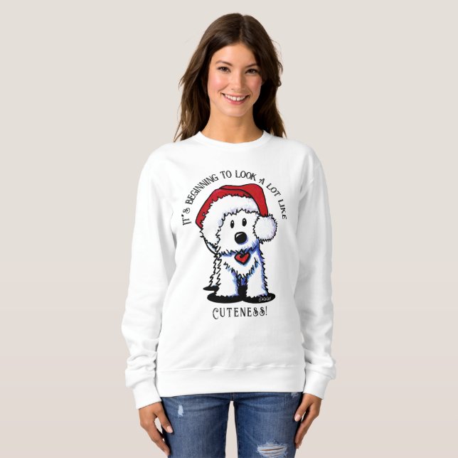 Moletom KiniArt Westie Terrier Christmas Sweatshirt (Frente Completa)