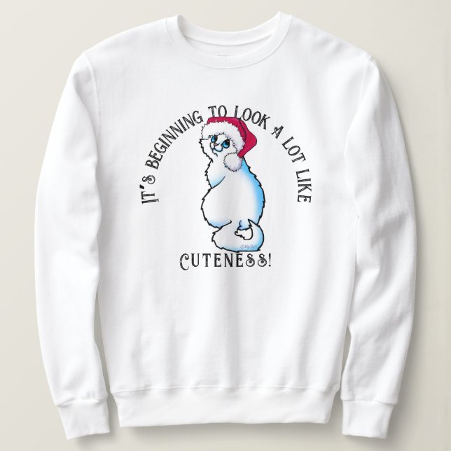 Moletom KiniArt White Cat Sweatshirt (Frente do Design)
