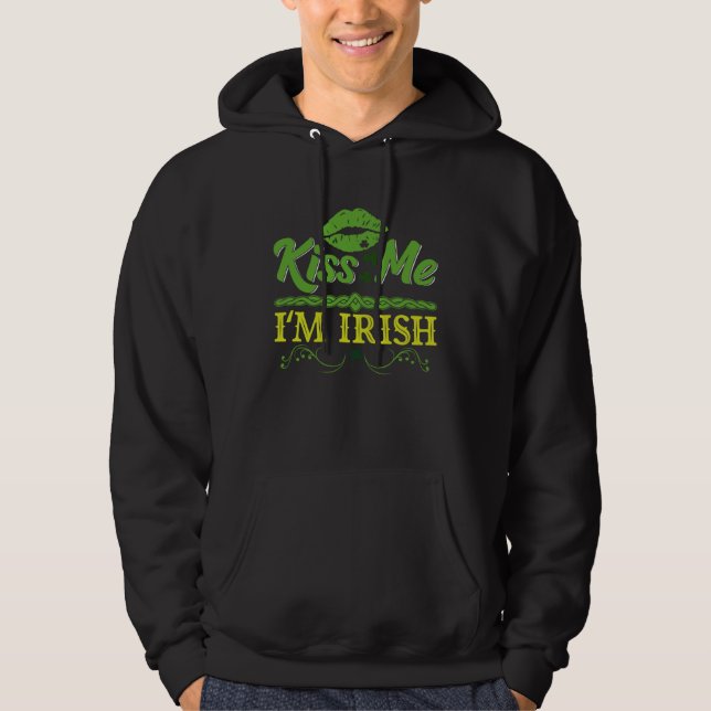 Moletom Kiss Me I´m Irish Shamrock St Patrick s Day  1 (Frente)