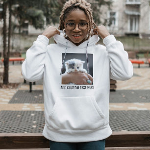 Moletom Kit de Foto de Gato Preto e Branco Personalizado p