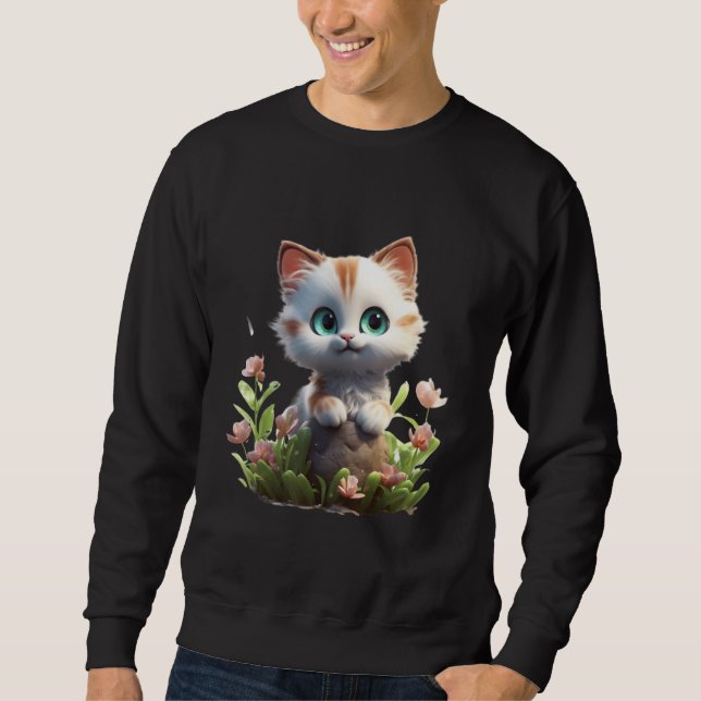 Moletom Kit de Jardim de Primavera Flor de Gatinha Menina  (Frente)
