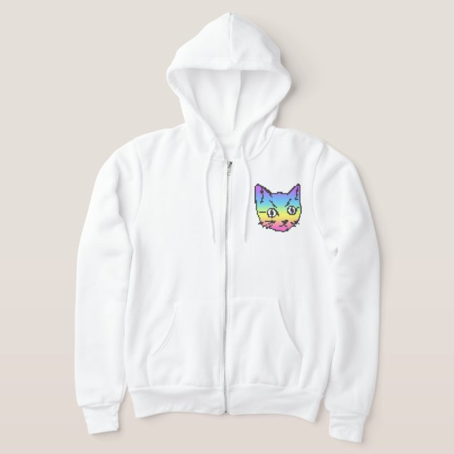 MOLETOM KIT DE VÍDEO GATO PIXEL ART ZIP CAPUZ (Postura )