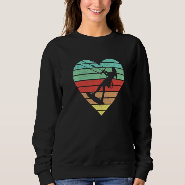 Moletom Kitesurfer Coração Kite Kitesurf Retro Kiteboardin (Frente)
