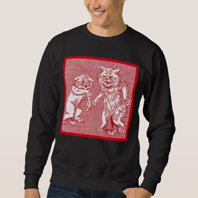 Moletom Kitty Cats em Vermelho por Louis Wain (Frente)