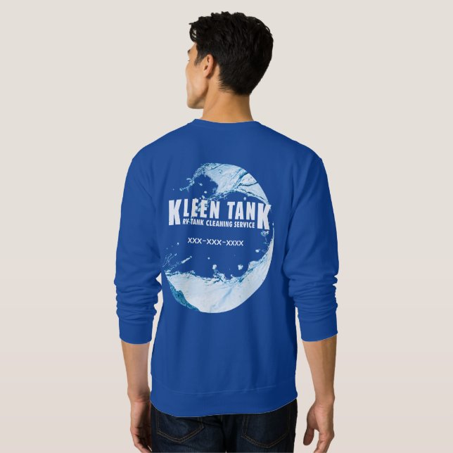 Moletom Kleen Tank - #2 Branco no Azul Personalizável Tele (Parte Traseira Completa)