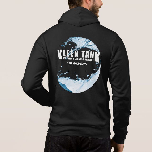 Moletom Kleen Tank Blue com capuz com zíper na frente e de (Verso)