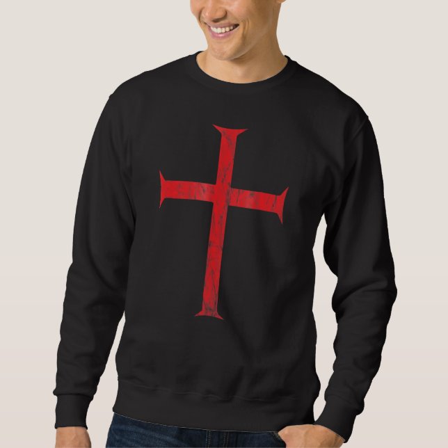 Moletom Knight Templar Cross Vintage (Frente)