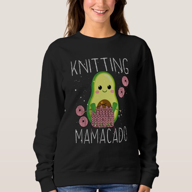 Moletom Knitting Mamacado Avocado Mom Crochet Yarn Mothers (Frente)