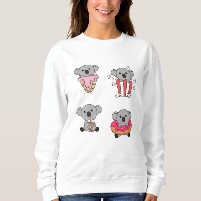 Moletom Koala Com Kawaii Koalas Comida (Frente)