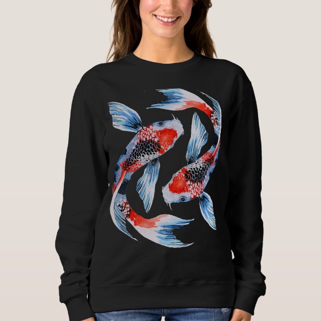 Moletom Koi Carp Nishikigoi Fish Cherry Blossoms (Frente)