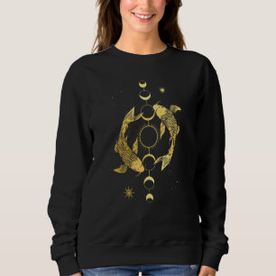 Moletom Koi Outfit Ying Yang Carp Sun Moon Phase Japan Sty