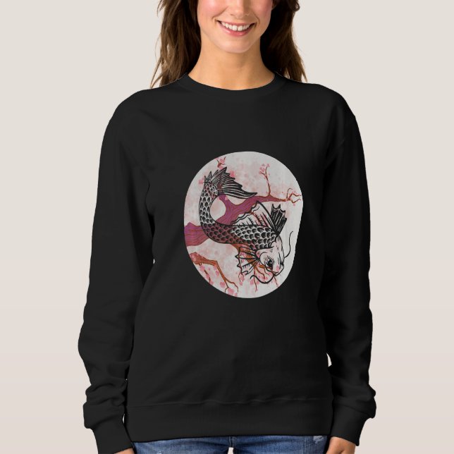 Moletom Koi Sakura Árvore Prosperity Cherry Blossom Japonê (Frente)