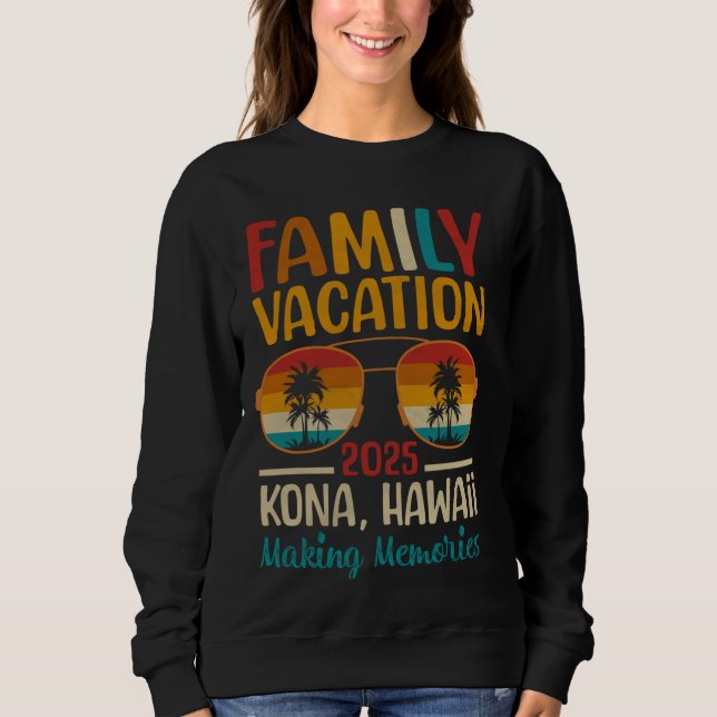 Moletom Kona Beach Hawaii Matching Family Vacation 2025 (Frente)