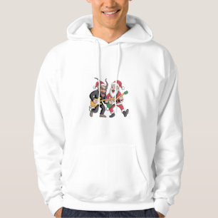 Moletom Krampus e Papais noeis tocando guitarra Electric X