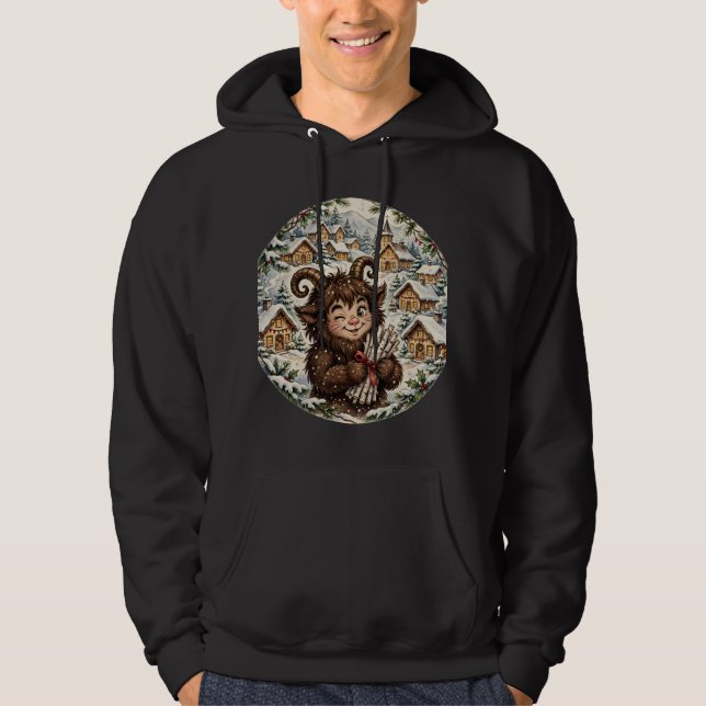 Moletom Krampus Natal Capuz Escuro (Frente)