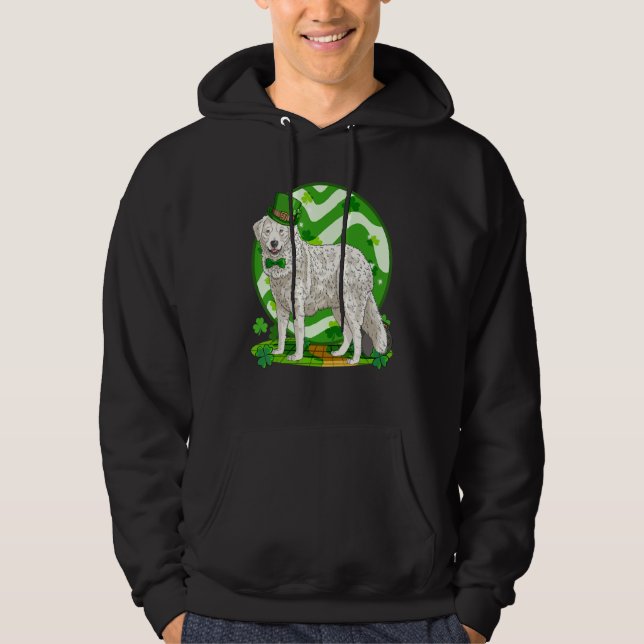Moletom Kuvasz Dog St Patrick's Day Leprechaun (Frente)