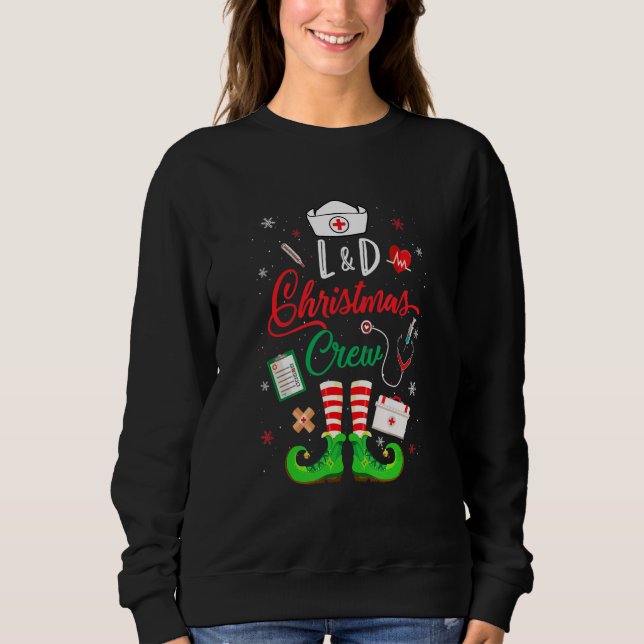 Moletom L&D Christmas Crew Labor And Delivery Nurse (Frente)