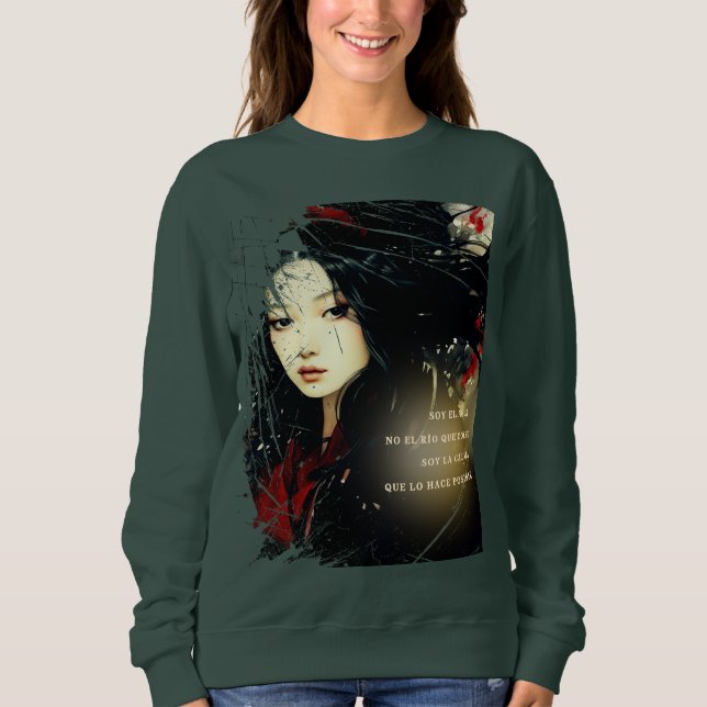 Moletom La Mujer del Agua - Arte japonés en tu sudadera (Frente)