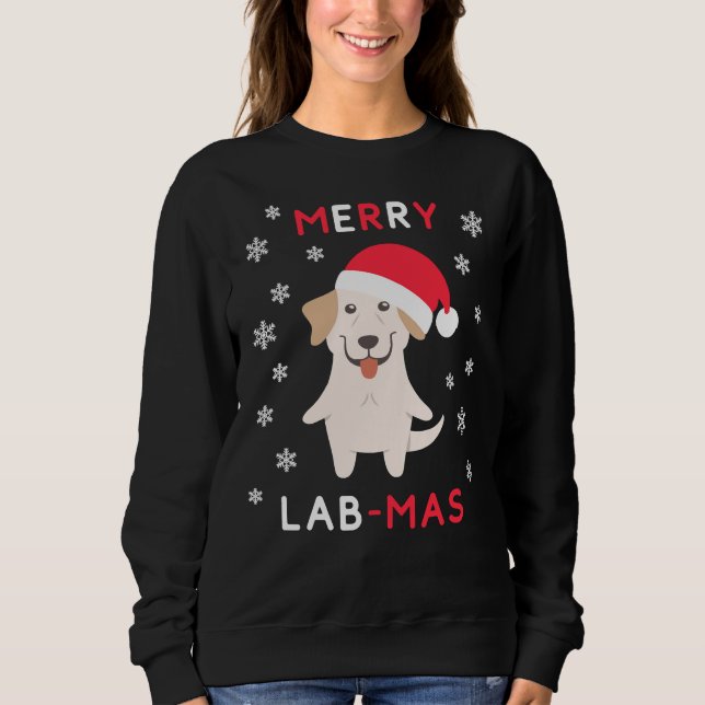Moletom Lab feliz Mas Natal Labrador Retriever Xmas Do (Frente)
