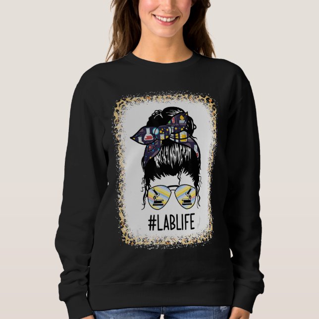 Moletom Lab Life Lab Tech Mensagem Bun Hair Mulher Da (Frente)