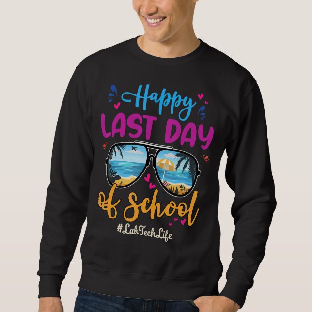 Moletom Lab Tech Feliz no Dia Passado da Escola Óculos de  (Frente)