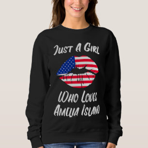Moletom Lábios Boca Amor Bandeira Americana Ilha Amelia