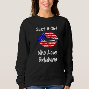 Moletom Lábios De Bandeira Americanos Apenas Uma Menina Qu