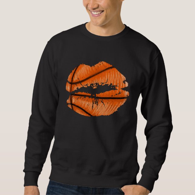 Moletom Lábios de Basquetebol Beijo Moderno Boca Mulheres  (Frente)