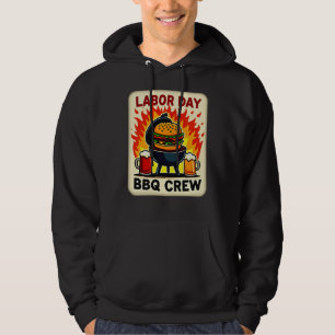 Moletom Labor Day BBQ Crew Flame Grill Shirt – Worker Holi