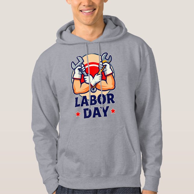 Moletom Labor Day Strong Worker Hands Illustration (Frente)