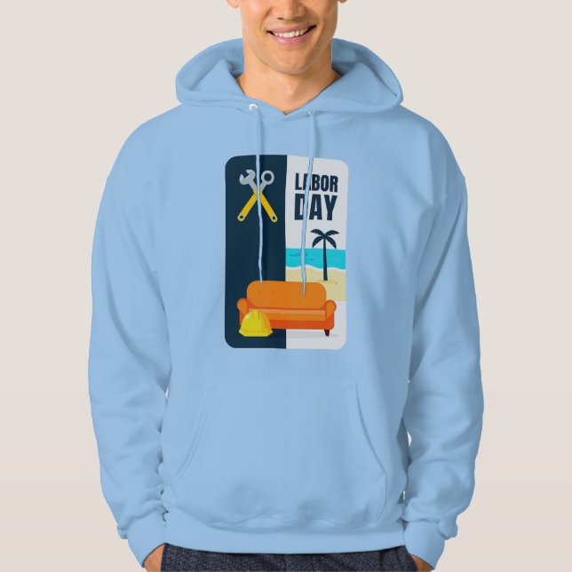 Moletom Labor Day Work and Relax Illustration Shirt (Frente)