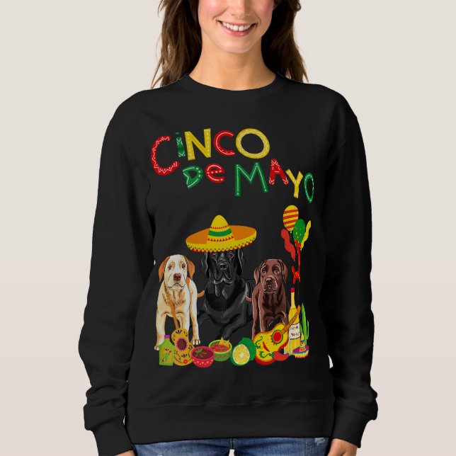 Moletom Labrador Cinco De Mayo Chocolate Black Lab (Frente)