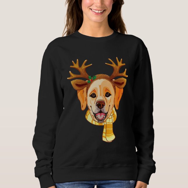 Moletom Labrador Dog Christmas Reindeer Antlers Xmas (Frente)