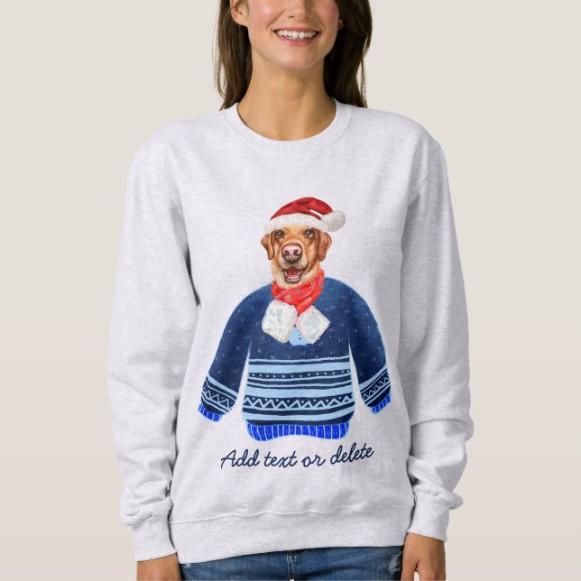 Moletom Labrador Retriever Amarelo Cachorro Feio Natal Mãe (Frente)