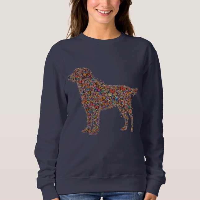 Moletom Labrador Retriever Butterfly Silhouette Dog Lover (Frente)