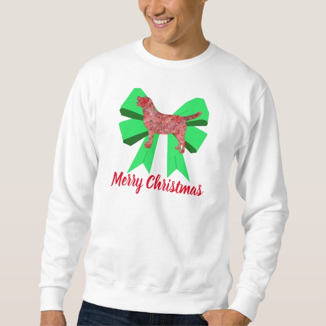 Moletom Labrador Retriever Dog & Green Arco Christmas (Frente)