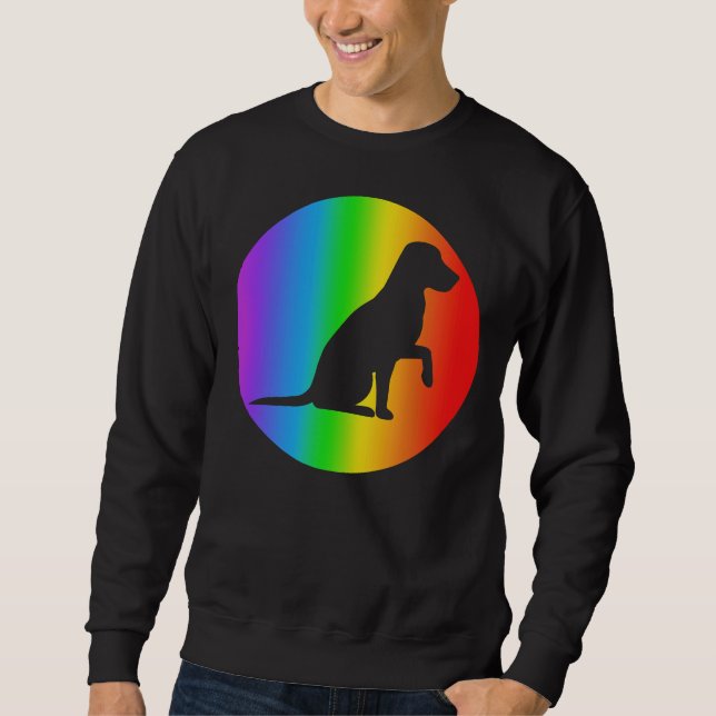 Moletom Labrador Retriever Dog Rainbow Silhouette (Frente)