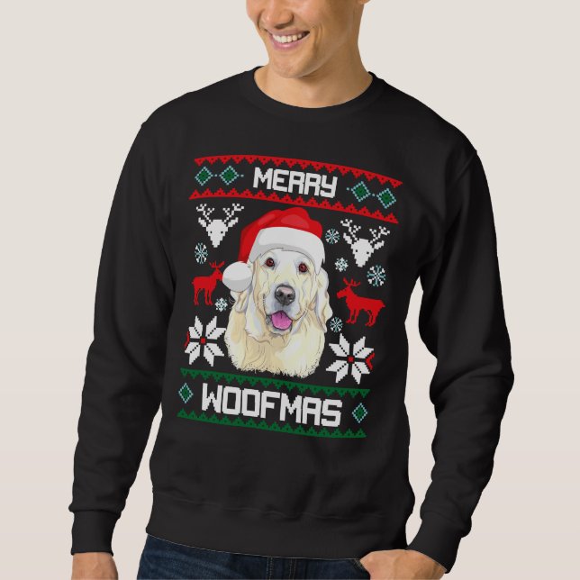 Moletom Labrador Retriever Feliz Woofmas Cão de Natal (Frente)