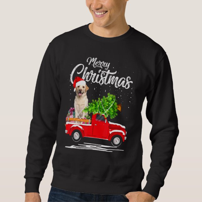 Moletom Labrador Retriever Ride Red Truck Natal Pajama (Frente)