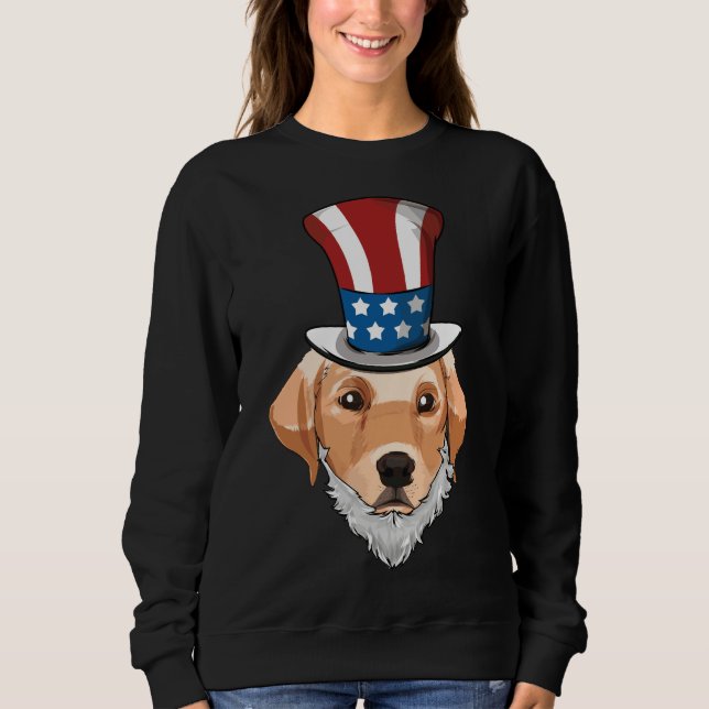 Moletom Labrador Retriever Tio Sam Lincoln Beard 4th Of (Frente)