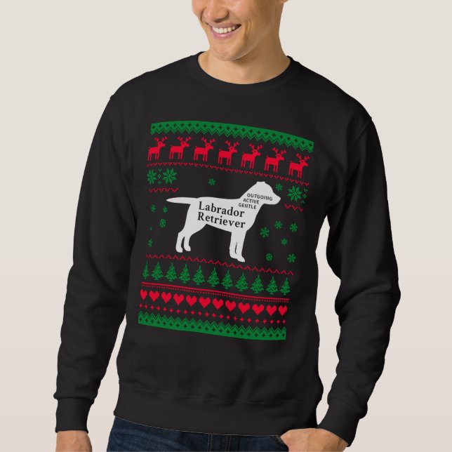 Moletom Labrador Retriever Ugly Christmas Sweater Lab (Frente)