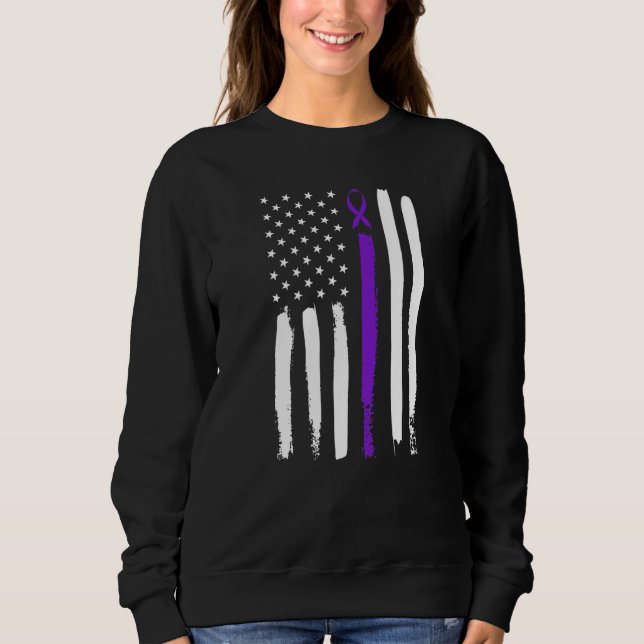 Moletom Laço de Conscientização Roxo da Epilepsia 4 de Jul (Frente)