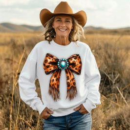 Moletom Laço de couro de leopardo de cowgirl