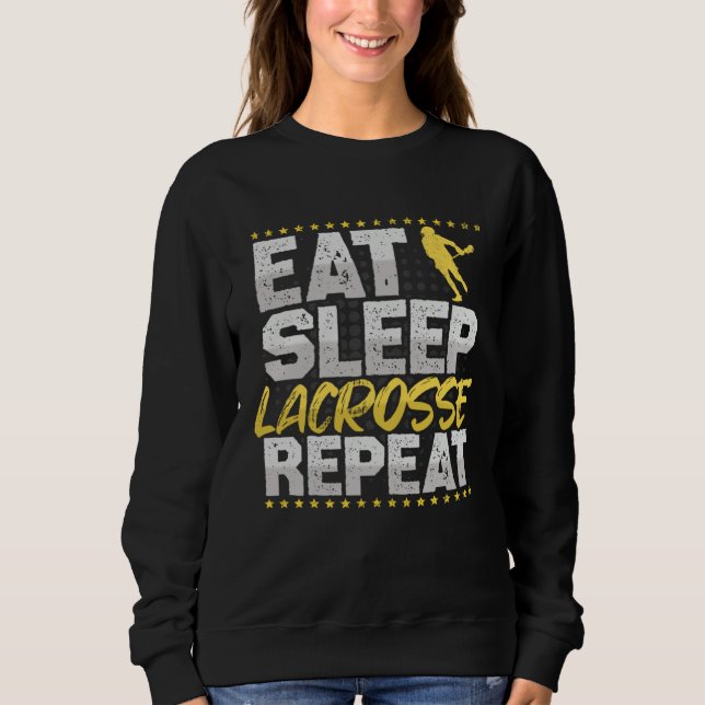 Moletom Lacrosse Comer Dormir Repetir Lax Hobby Lacrosse (Frente)