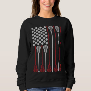 Moletom Lacrosse Stick American Flag Lax Player